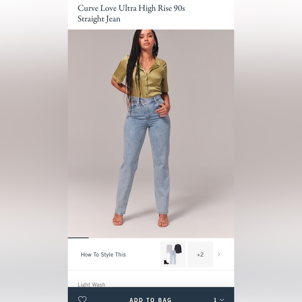 abercrombie curve love 90s ultra high rise jeans. size 26R/2R